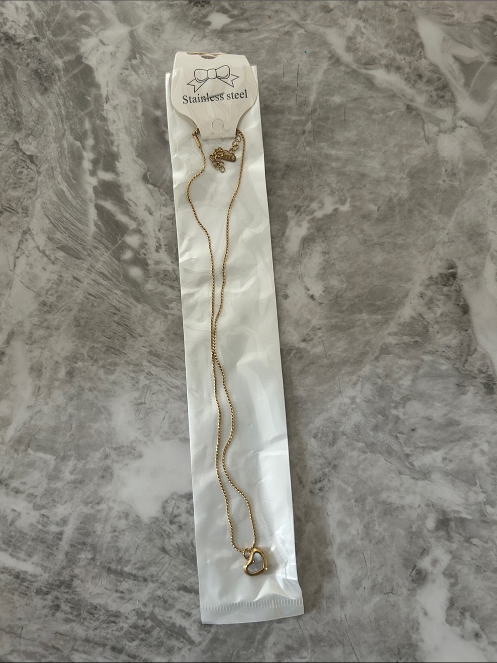 Gold Heart Pendant Necklace - Women's Stainless Steel Jewelry